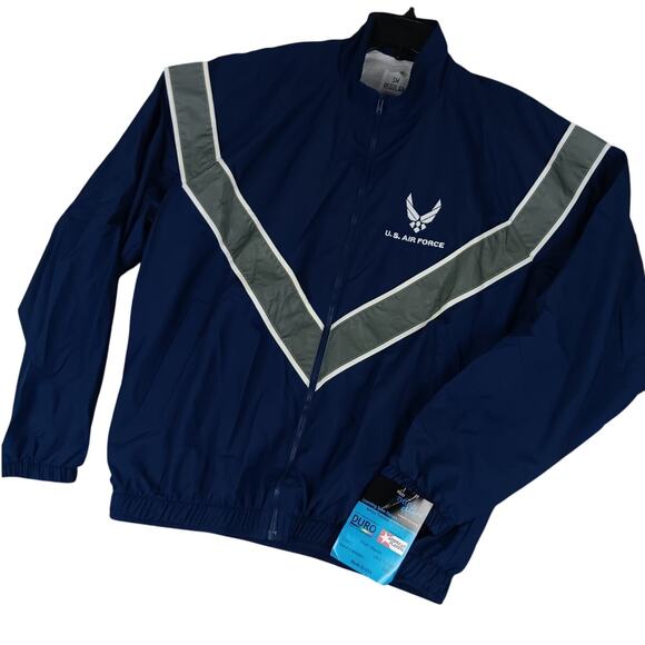 US Air Force PT Jacket Small Regular Blue Jogger Windbreaker Performance Fitness - Picture 1 of 10